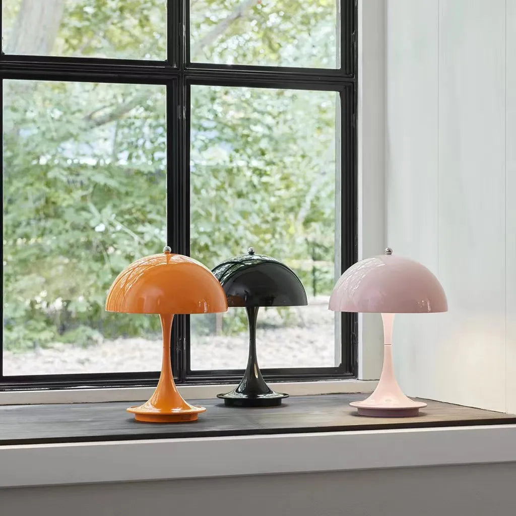 Cordless table Lamp for Bedroom Mushroom modern rechargeable Lamp for Room wireless Lighting lovely battery charge lamp