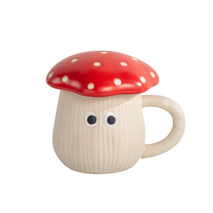 Ceramic Mug Red Mushroom Cup Ceramic Mug Red Mushroom Striation Cup Breakfast Coffee Mugs Cartoon Children Porcelain Cups